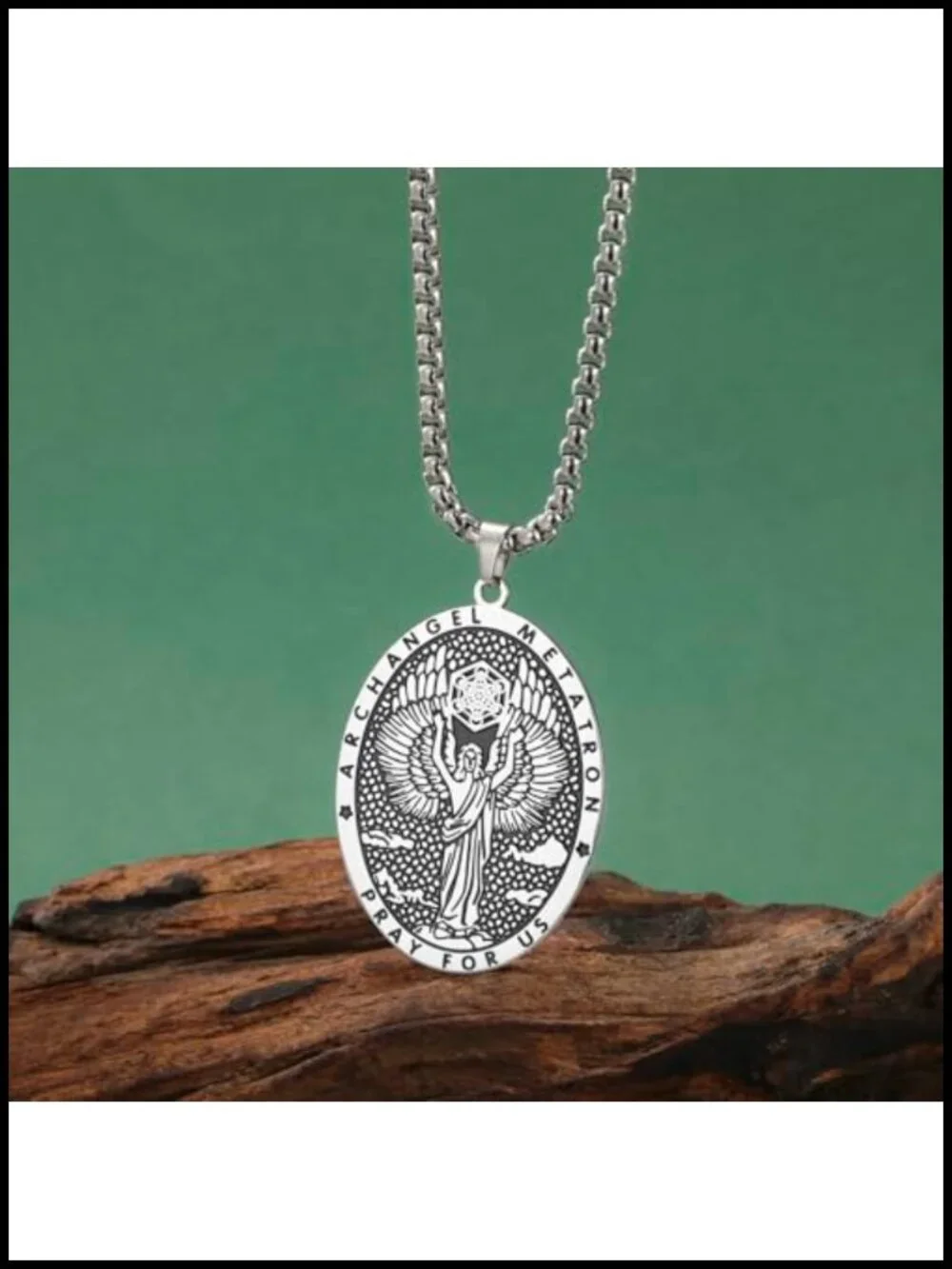 Metatron Cube Necklace Stainless Steel Archangel Pendant Geometric Religious